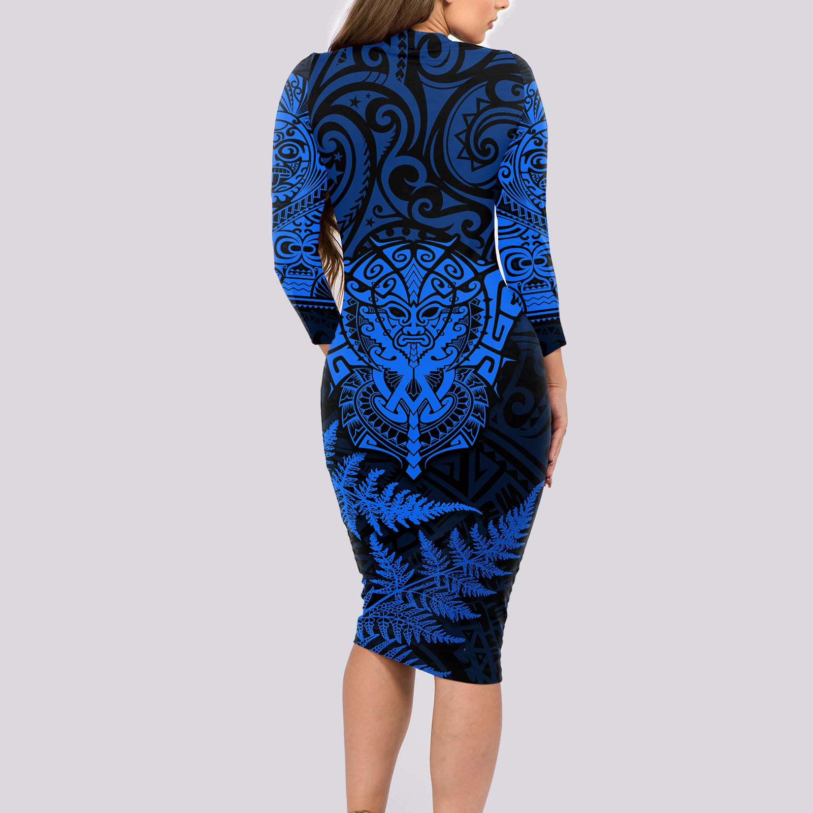 new-zealand-rugby-long-sleeve-bodycon-dress-silver-fern-all-black-mix-ta-moko-blue-style