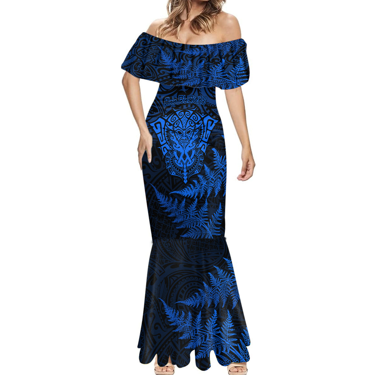 new-zealand-rugby-mermaid-dress-silver-fern-all-black-mix-ta-moko-blue-style