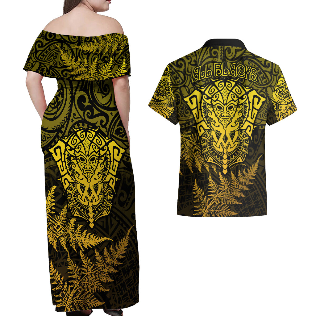 new-zealand-rugby-couples-matching-off-shoulder-maxi-dress-and-hawaiian-shirt-silver-fern-all-black-mix-ta-moko-gold-style