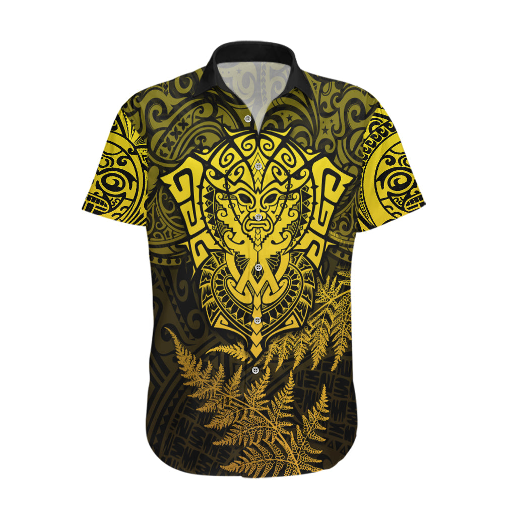New Zealand Rugby Hawaiian Shirt Silver Fern All Black Mix Ta Moko Gold Style - Vibe Hoodie Shop