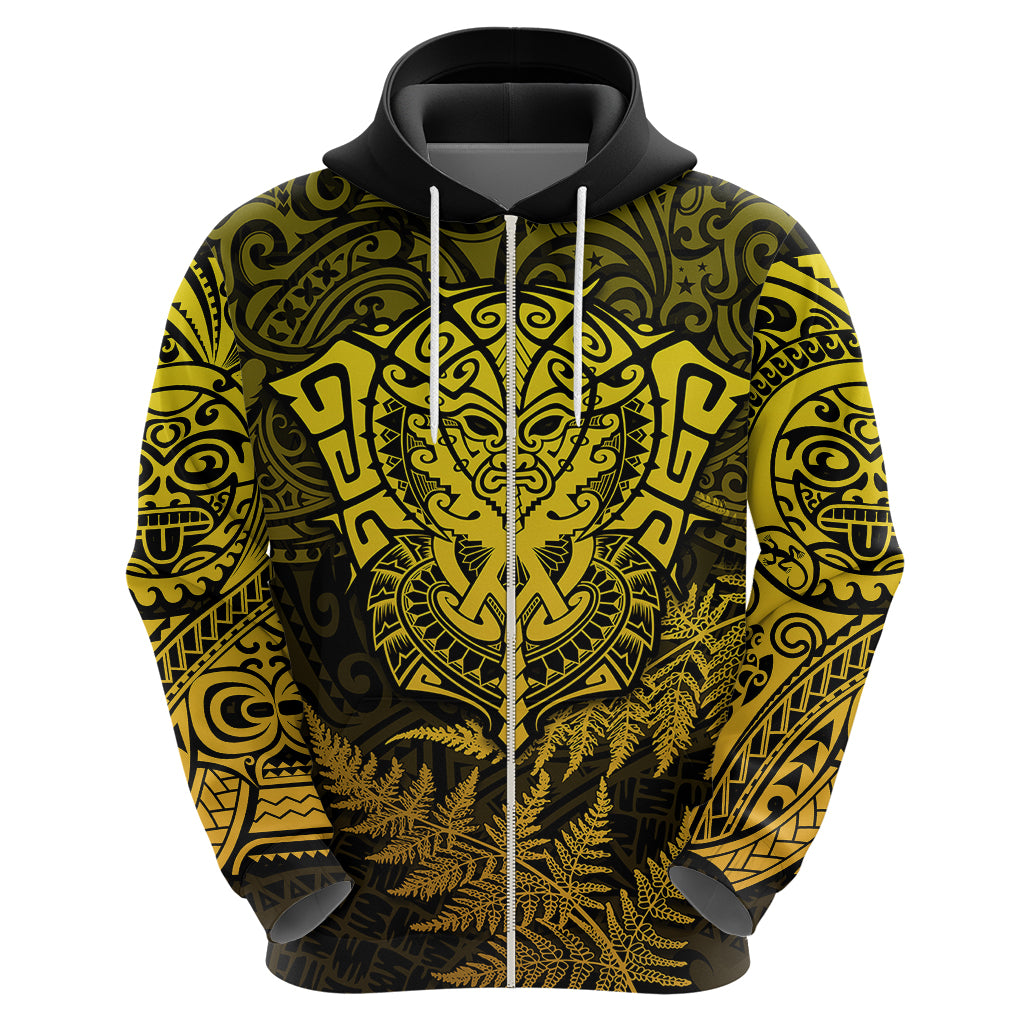 New Zealand Rugby Hoodie Silver Fern All Black Mix Ta Moko Gold Style LT9 - Vibe Hoodie Shop