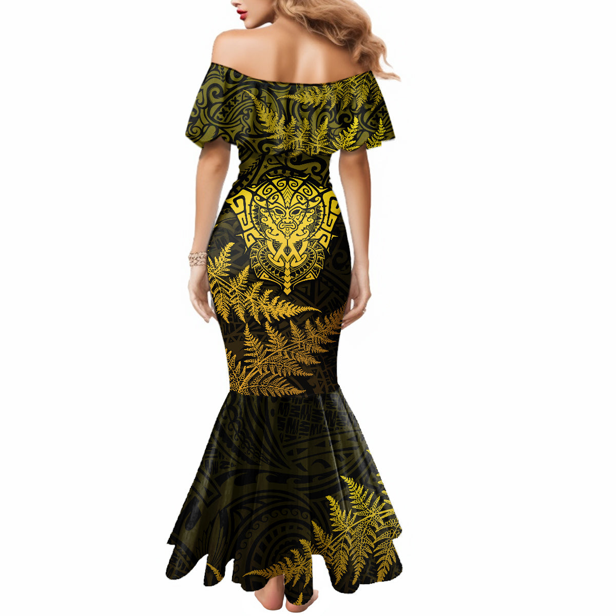 new-zealand-rugby-mermaid-dress-silver-fern-all-black-mix-ta-moko-gold-style