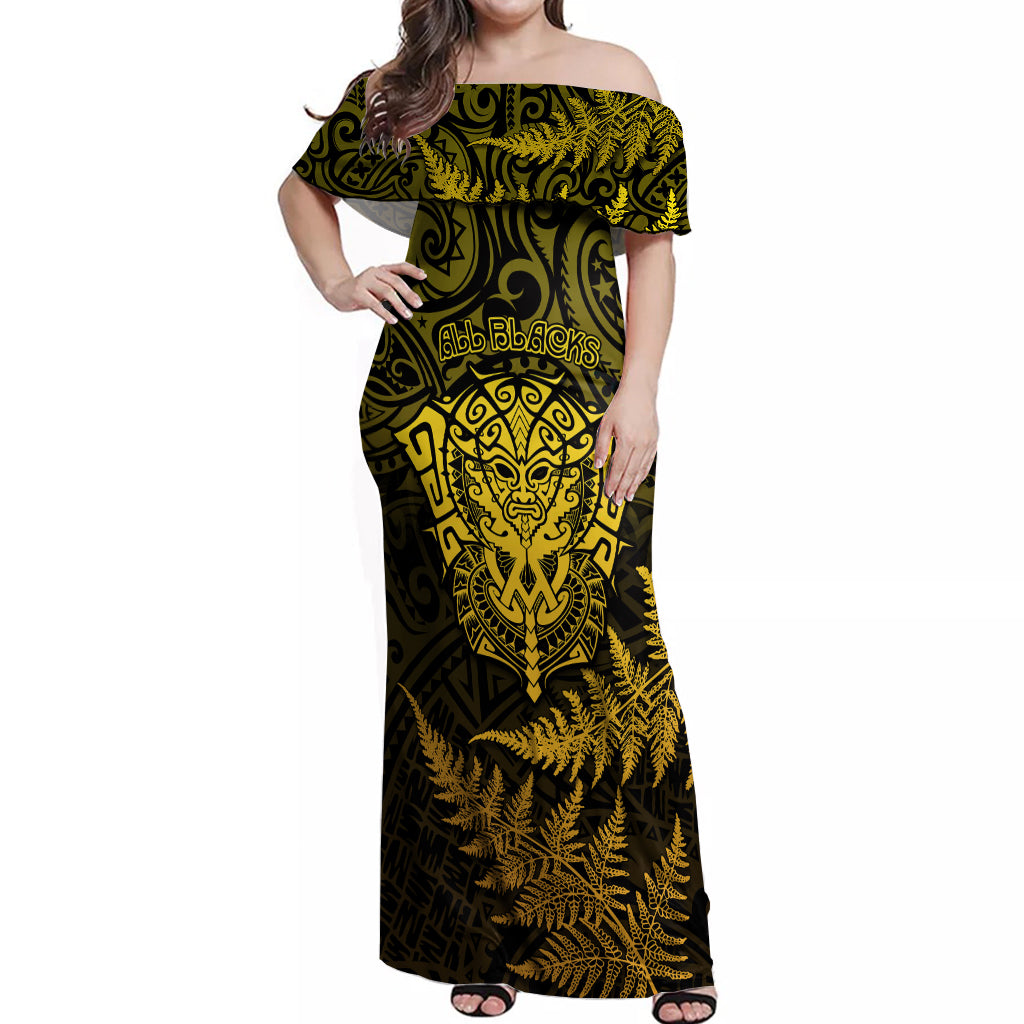 new-zealand-rugby-off-shoulder-maxi-dress-silver-fern-all-black-mix-ta-moko-gold-style
