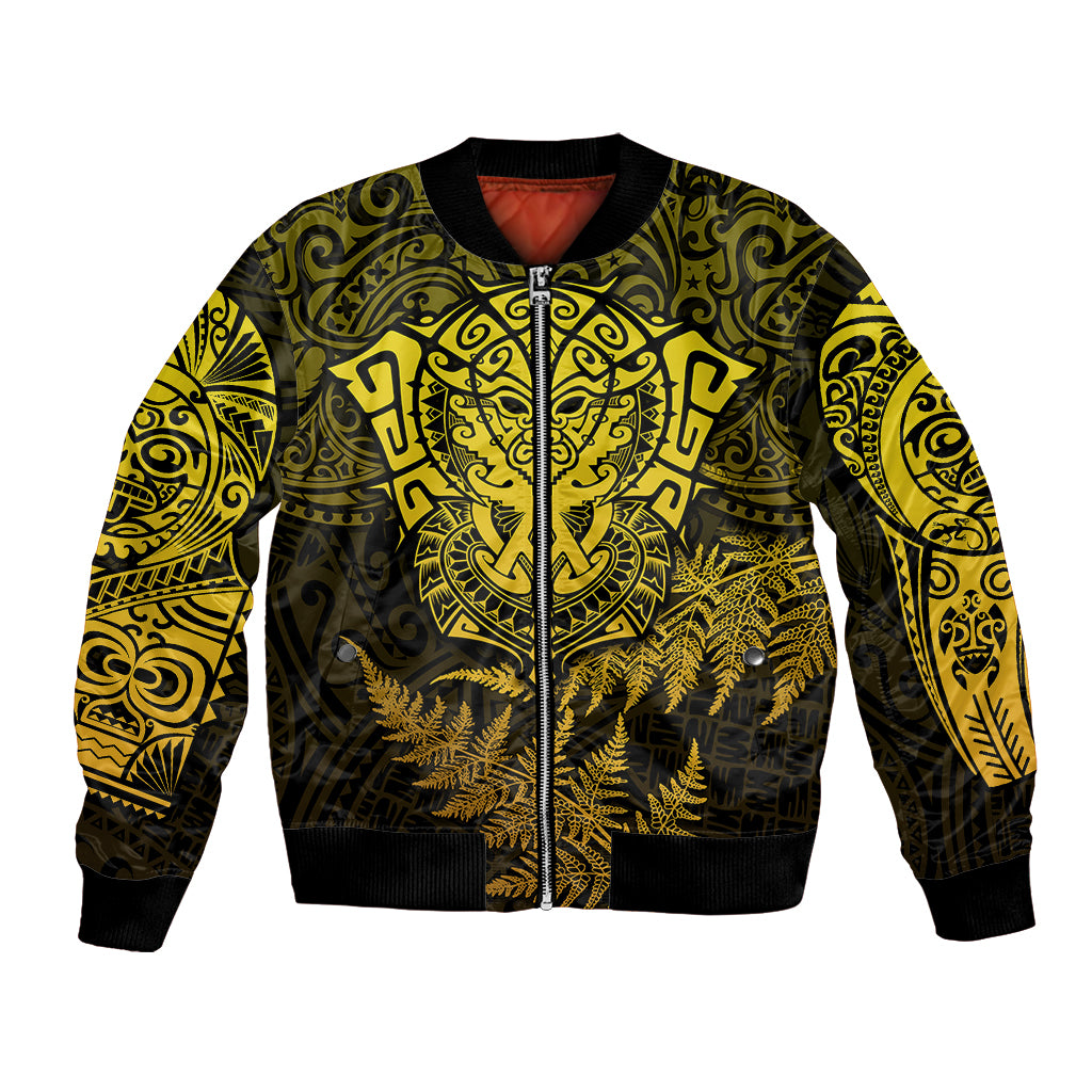New Zealand Rugby Bomber Jacket Silver Fern All Black Mix Ta Moko Gold Style - Vibe Hoodie Shop