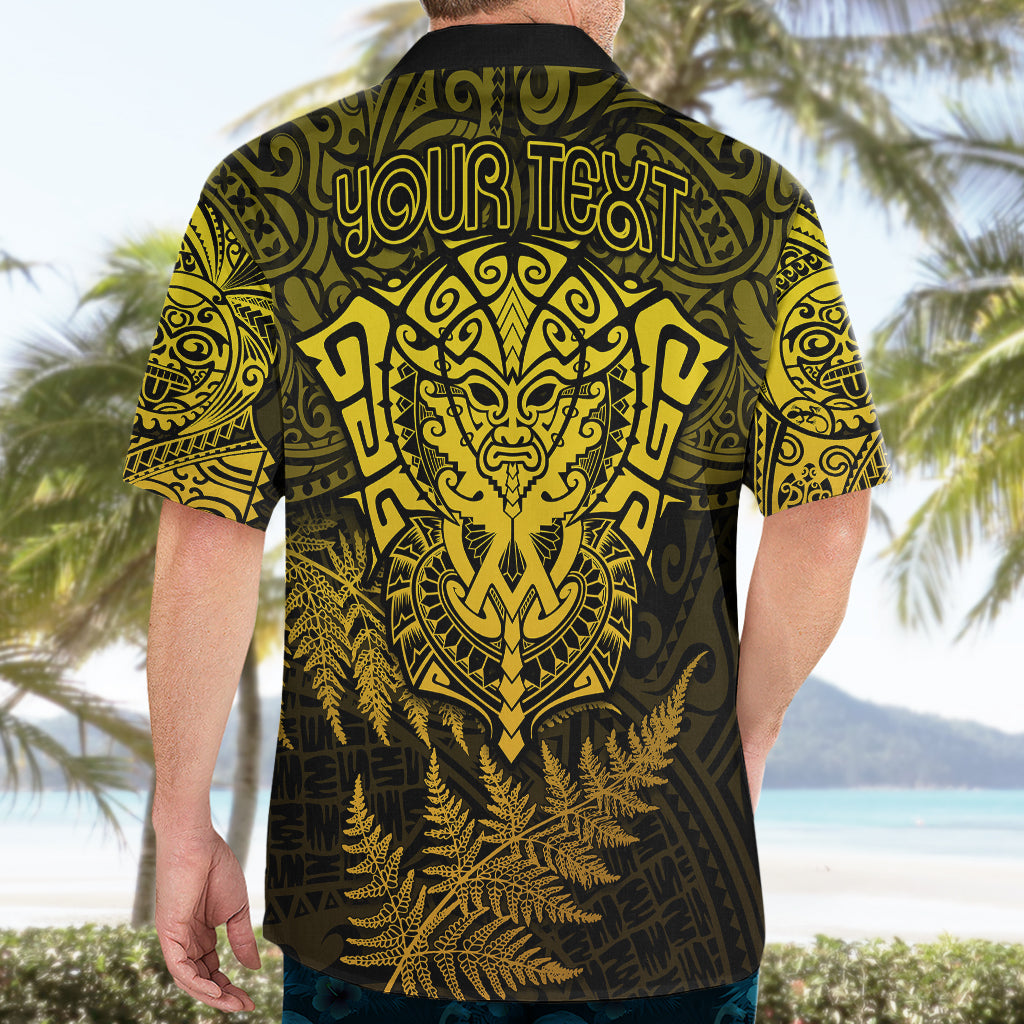 New Zealand Rugby Hawaiian Shirt Silver Fern All Black Mix Ta Moko Gold Style - Vibe Hoodie Shop