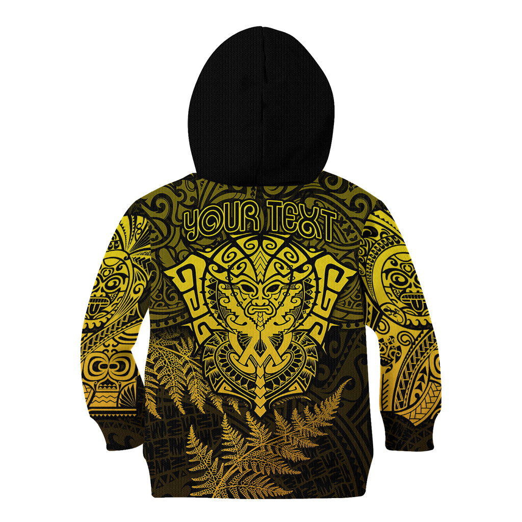 New Zealand Rugby Kid Hoodie Silver Fern All Black Mix Ta Moko Gold Style - Vibe Hoodie Shop