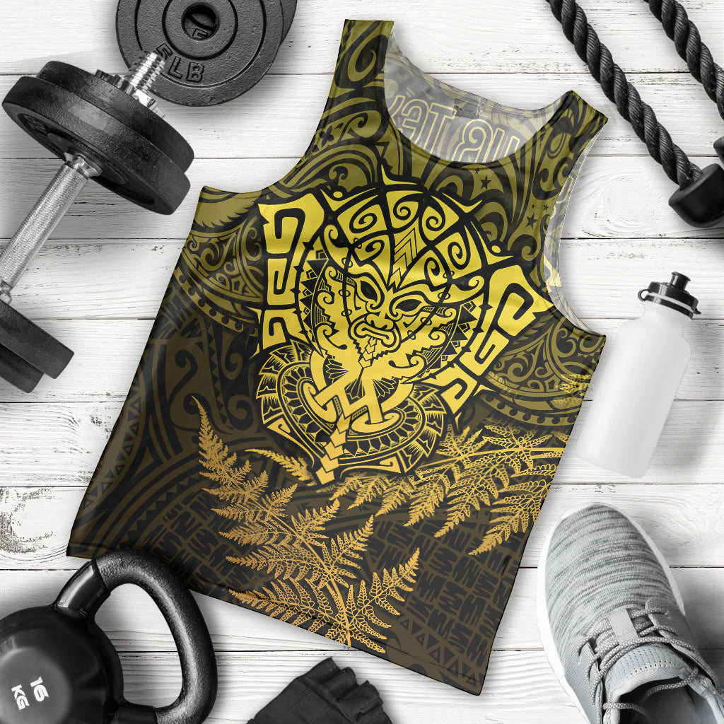 New Zealand Rugby Men Tank Top Silver Fern All Black Mix Ta Moko Gold Style - Vibe Hoodie Shop
