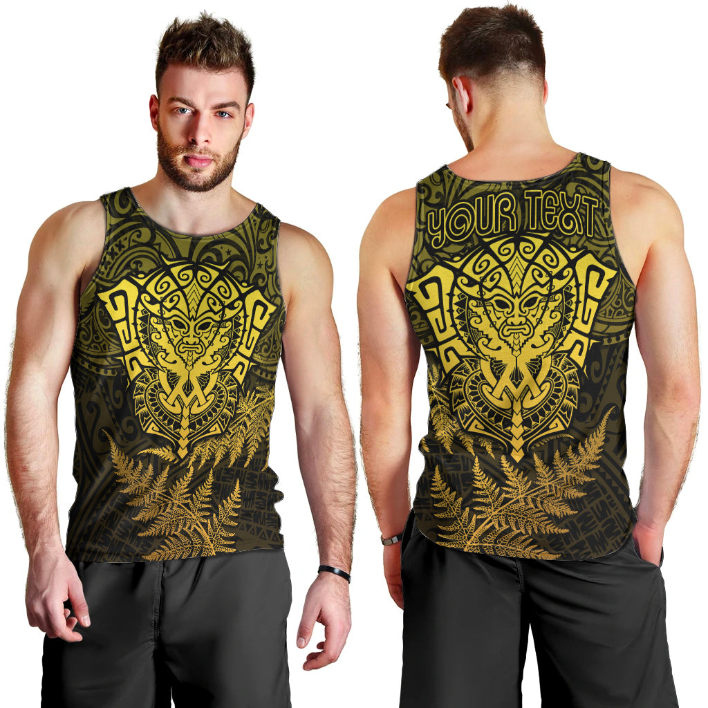 New Zealand Rugby Men Tank Top Silver Fern All Black Mix Ta Moko Gold Style - Vibe Hoodie Shop