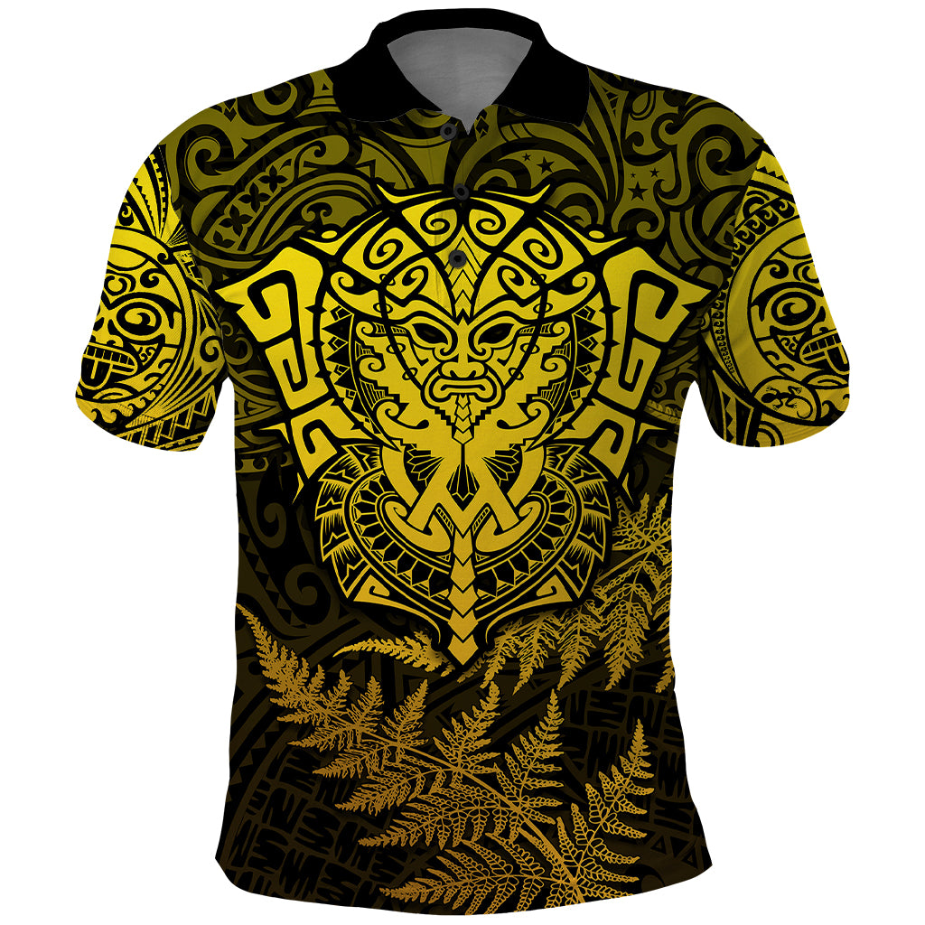 New Zealand Rugby Polo Shirt Silver Fern All Black Mix Ta Moko Gold Style LT9 - Vibe Hoodie Shop