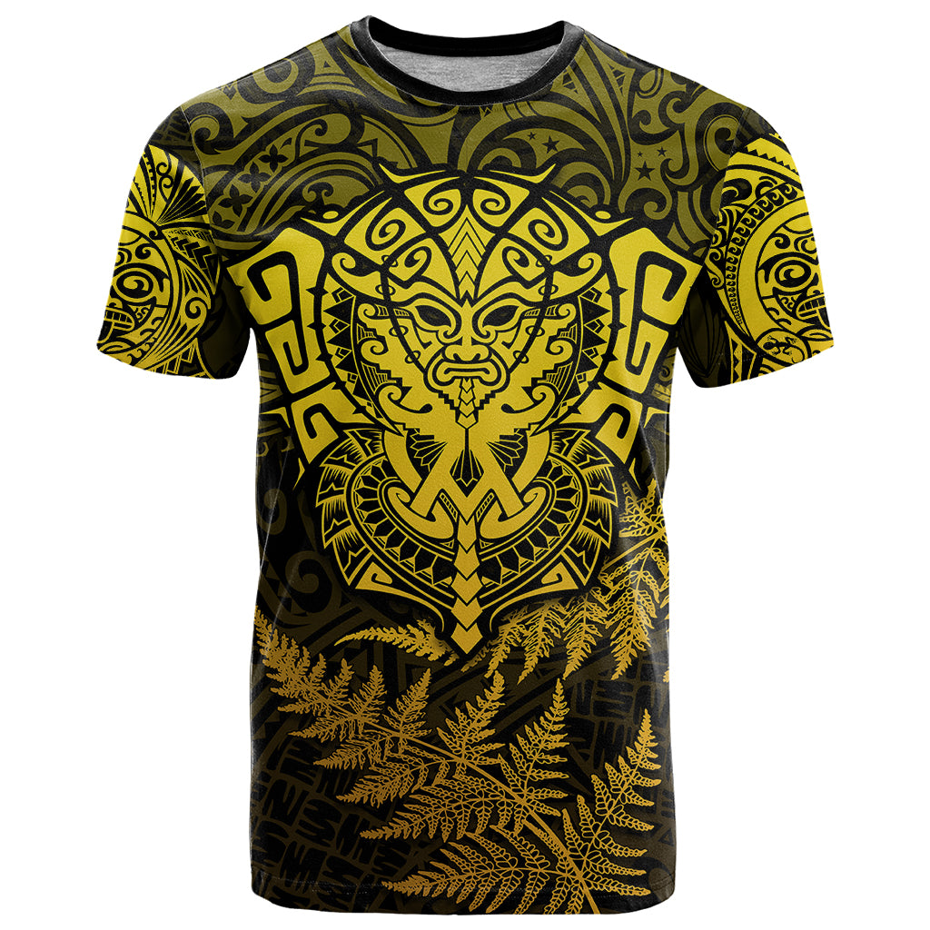 New Zealand Rugby T Shirt Silver Fern All Black Mix Ta Moko Gold Style LT9 - Vibe Hoodie Shop
