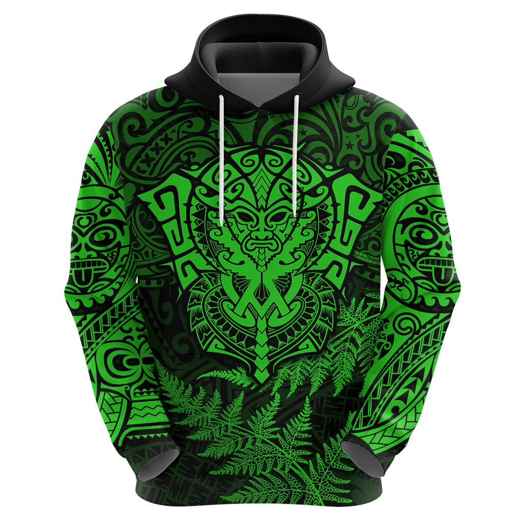 New Zealand Rugby Hoodie Silver Fern All Black Mix Ta Moko Green Style LT9 - Vibe Hoodie Shop