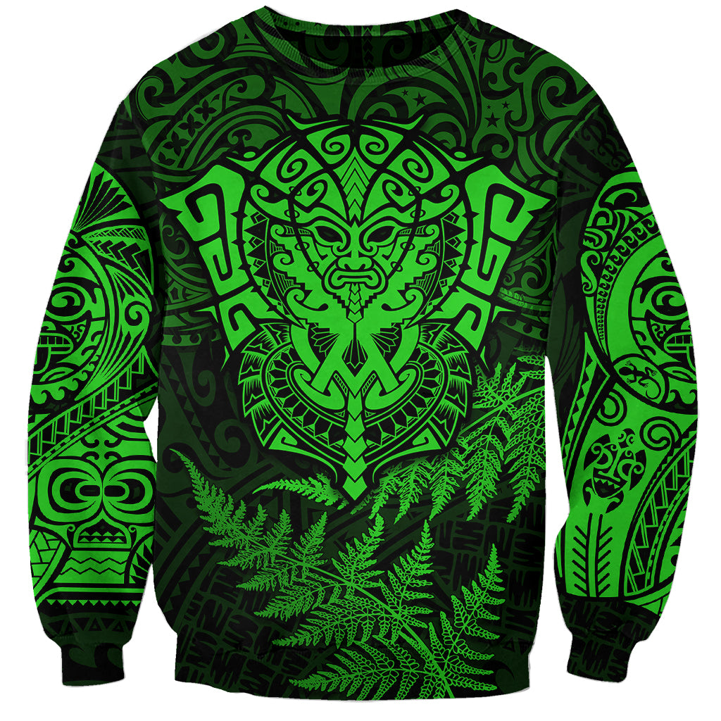 New Zealand Rugby Sweatshirt Silver Fern All Black Mix Ta Moko Green Style - Vibe Hoodie Shop