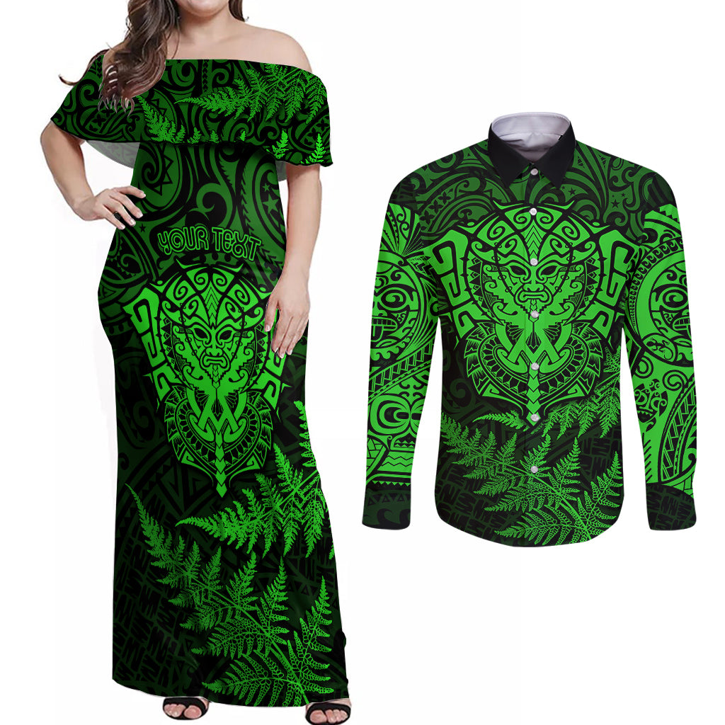 new-zealand-rugby-couples-matching-off-shoulder-maxi-dress-and-long-sleeve-button-shirts-silver-fern-all-black-mix-ta-moko-green-style