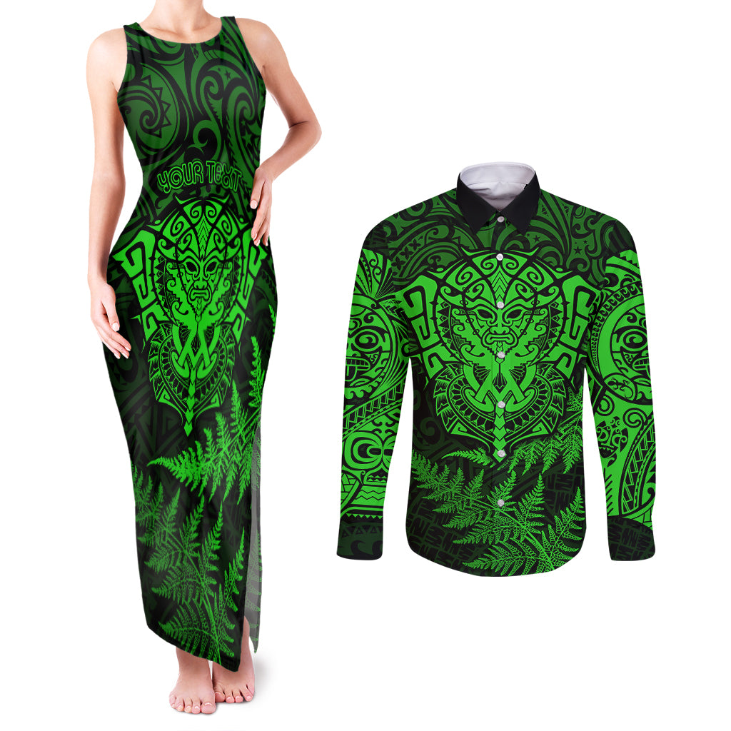 new-zealand-rugby-couples-matching-tank-maxi-dress-and-long-sleeve-button-shirts-silver-fern-all-black-mix-ta-moko-green-style
