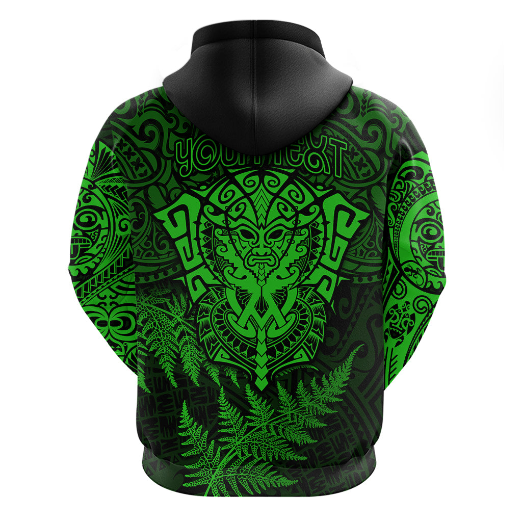 New Zealand Rugby Hoodie Silver Fern All Black Mix Ta Moko Green Style LT9 - Vibe Hoodie Shop