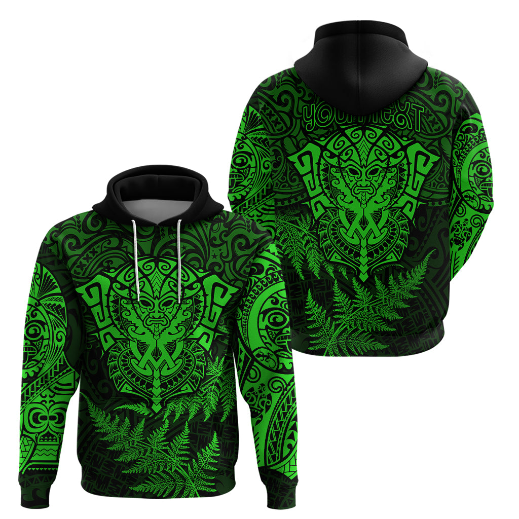 New Zealand Rugby Hoodie Silver Fern All Black Mix Ta Moko Green Style LT9 - Vibe Hoodie Shop