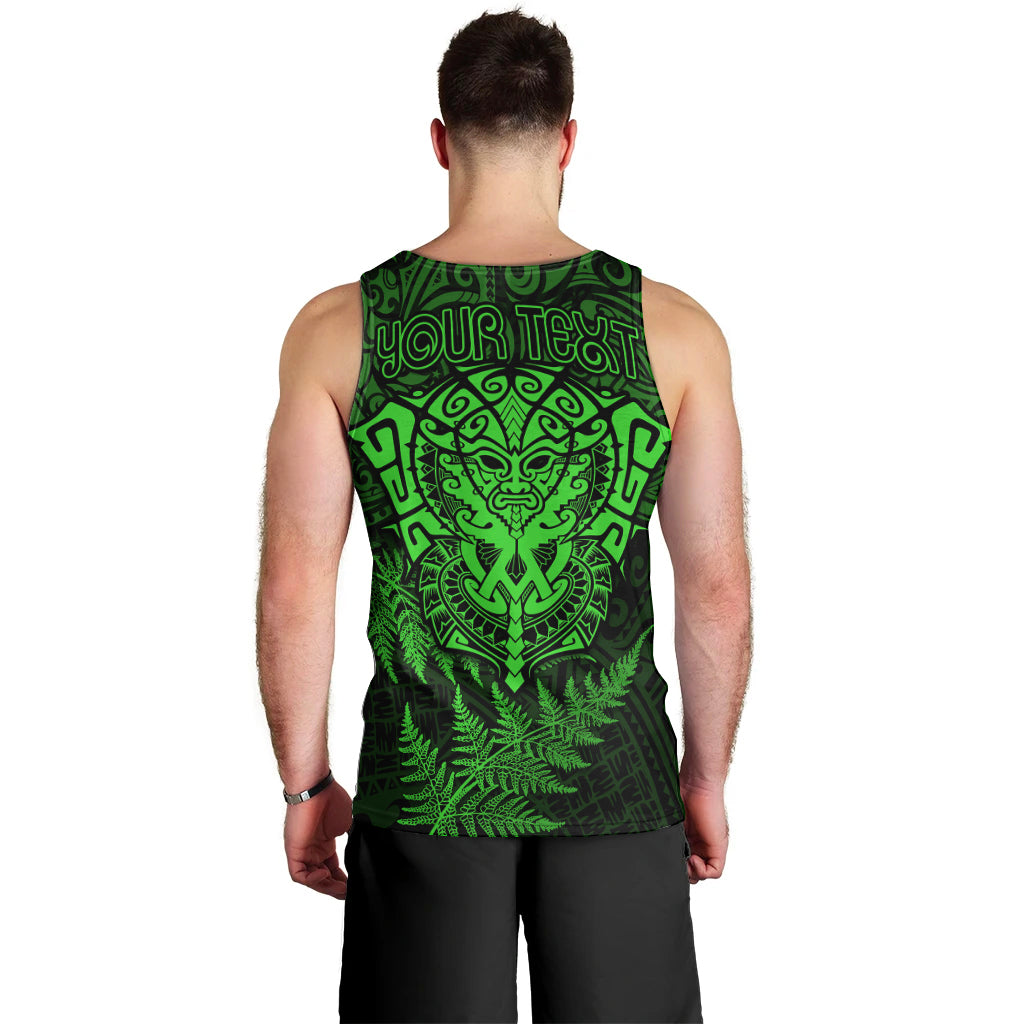 New Zealand Rugby Men Tank Top Silver Fern All Black Mix Ta Moko Green Style - Vibe Hoodie Shop