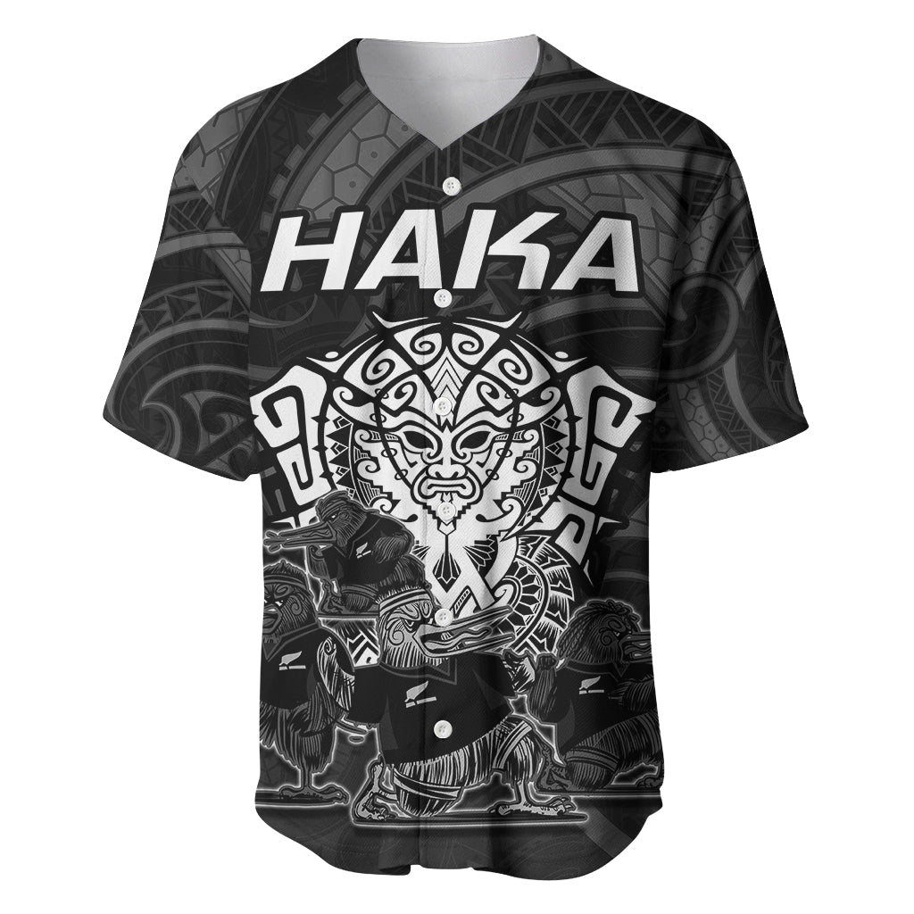 Personalised New Zealand Rugby Baseball Jersey Aotearoa Ka Mate Haka All Black Mix Ta Moko White Style - Vibe Hoodie Shop