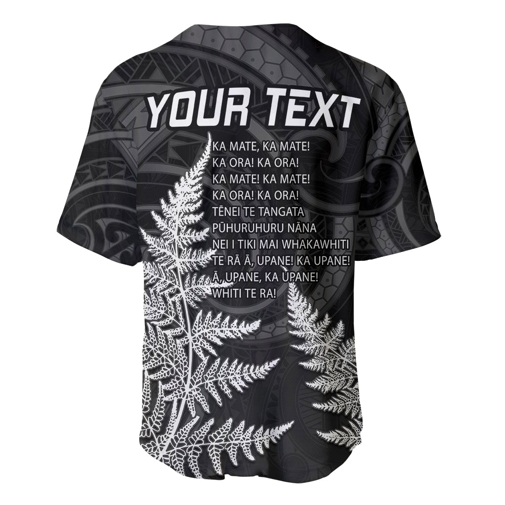 Personalised New Zealand Rugby Baseball Jersey Aotearoa Ka Mate Haka All Black Mix Ta Moko White Style - Vibe Hoodie Shop