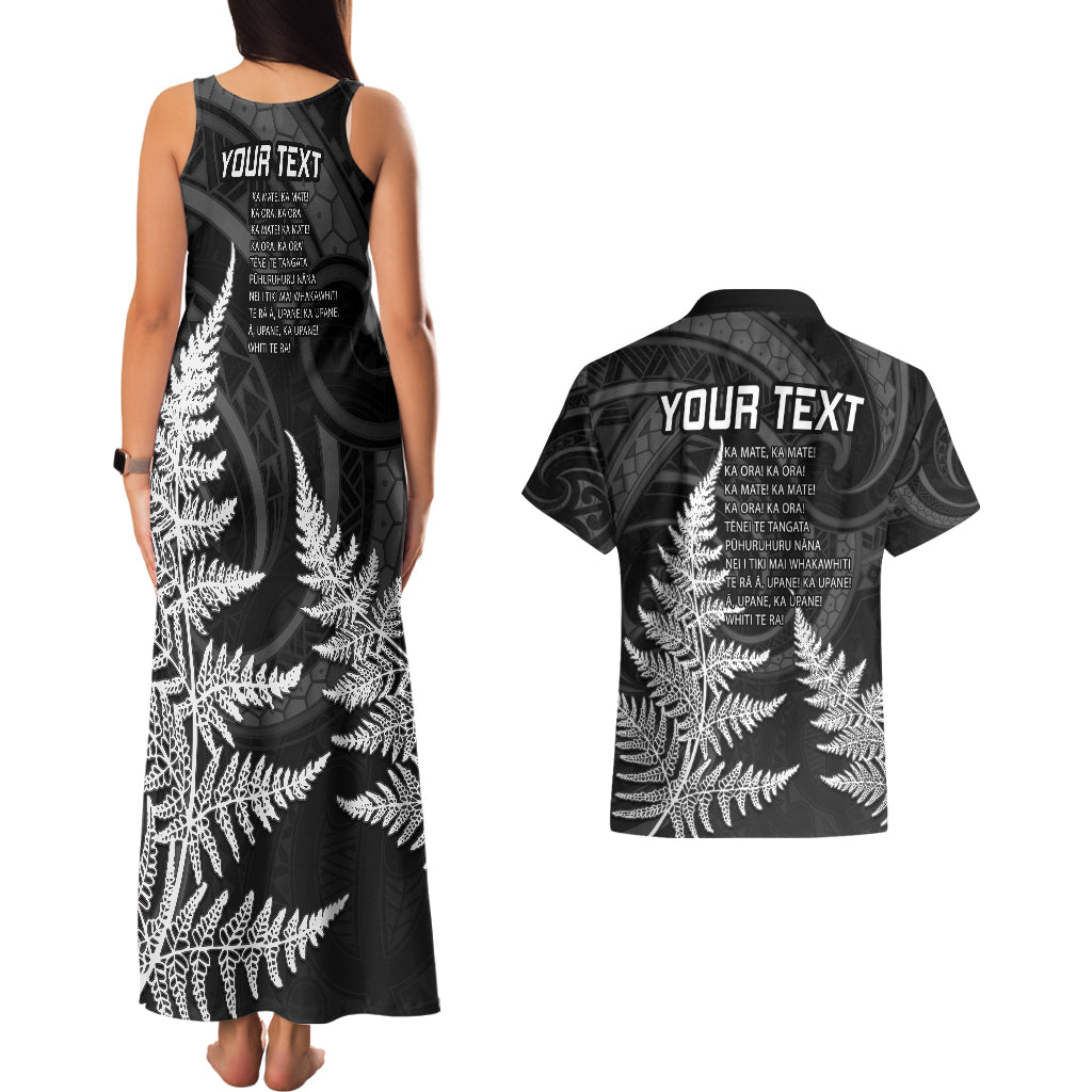 personalised-new-zealand-rugby-couples-matching-tank-maxi-dress-and-hawaiian-shirt-aotearoa-ka-mate-haka-all-black-mix-ta-moko-white-style