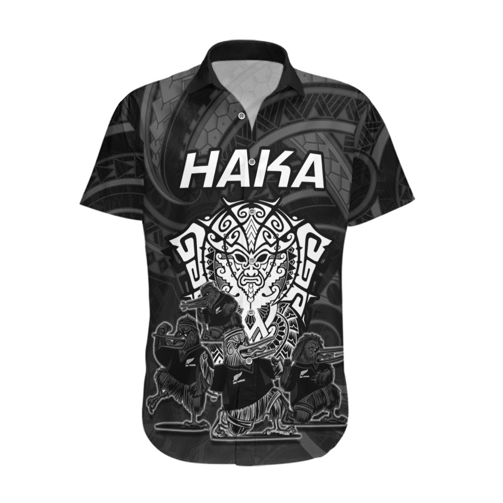 Personalised New Zealand Rugby Hawaiian Shirt Aotearoa Ka Mate Haka All Black Mix Ta Moko White Style - Vibe Hoodie Shop
