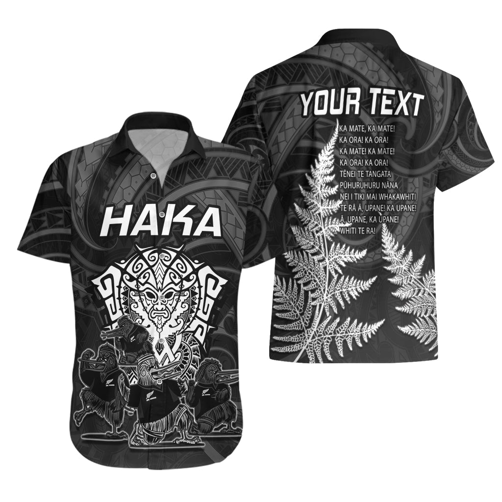 Personalised New Zealand Rugby Hawaiian Shirt Aotearoa Ka Mate Haka All Black Mix Ta Moko White Style - Vibe Hoodie Shop