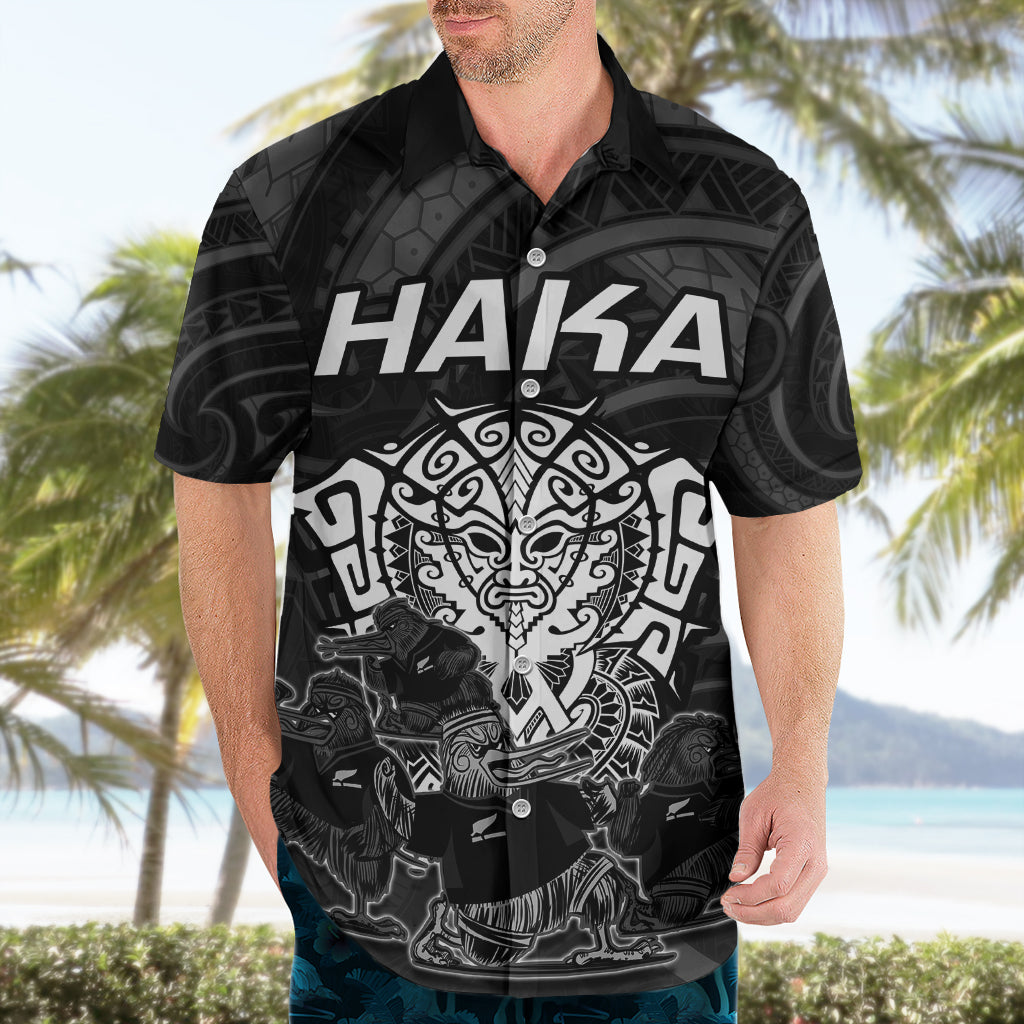 Personalised New Zealand Rugby Hawaiian Shirt Aotearoa Ka Mate Haka All Black Mix Ta Moko White Style - Vibe Hoodie Shop