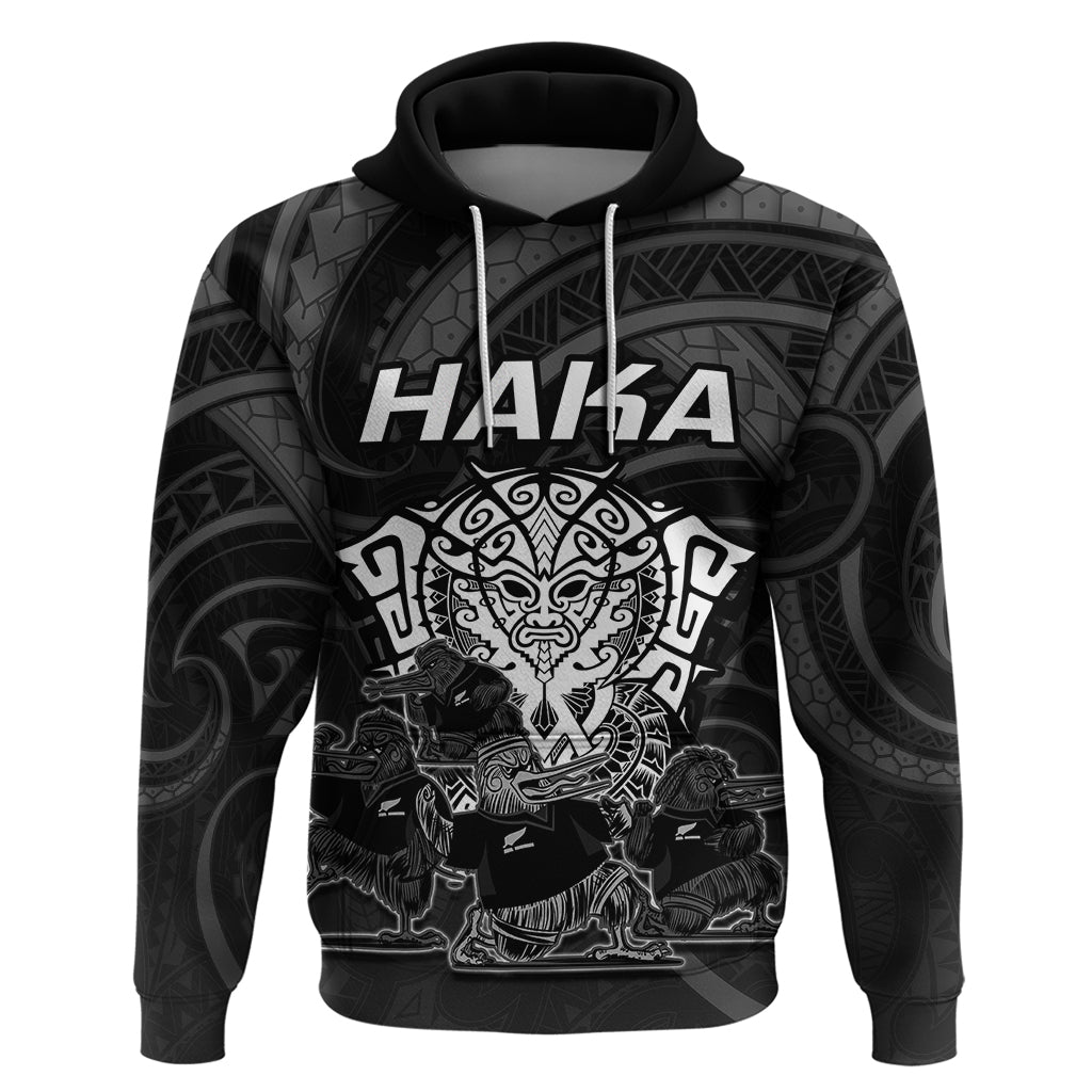 Personalised New Zealand Rugby Hoodie Aotearoa Ka Mate Haka All Black Mix Ta Moko White Style LT9 - Vibe Hoodie Shop