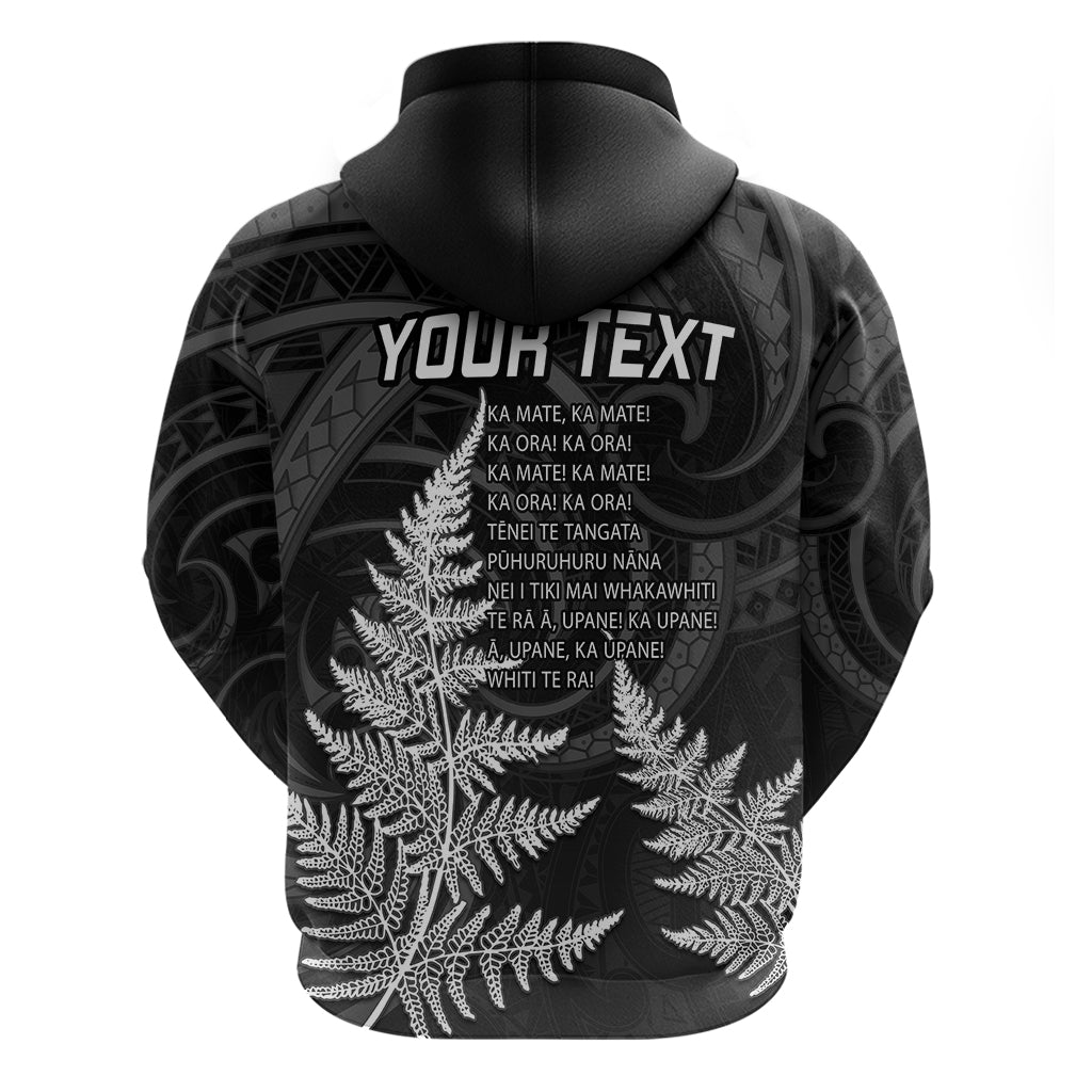 Personalised New Zealand Rugby Hoodie Aotearoa Ka Mate Haka All Black Mix Ta Moko White Style LT9 - Vibe Hoodie Shop