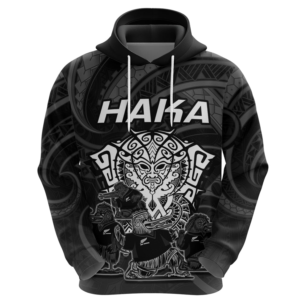 Personalised New Zealand Rugby Hoodie Aotearoa Ka Mate Haka All Black Mix Ta Moko White Style LT9 - Vibe Hoodie Shop