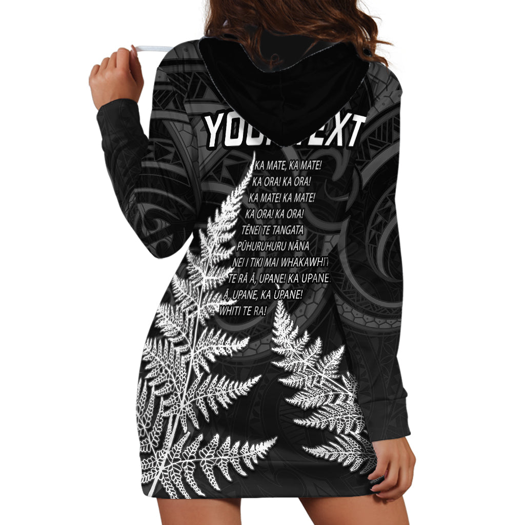 Personalised New Zealand Rugby Hoodie Dress Aotearoa Ka Mate Haka All Black Mix Ta Moko White Style - Vibe Hoodie Shop