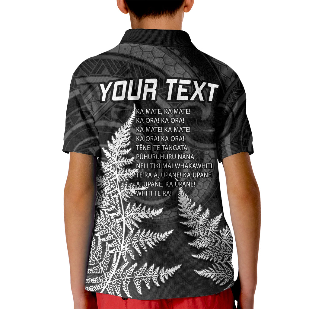 Personalised New Zealand Rugby Kid Polo Shirt Aotearoa Ka Mate Haka All Black Mix Ta Moko White Style - Vibe Hoodie Shop
