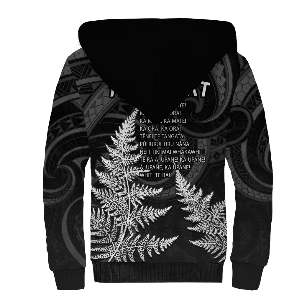 Personalised New Zealand Rugby Sherpa Hoodie Aotearoa Ka Mate Haka All Black Mix Ta Moko White Style - Vibe Hoodie Shop