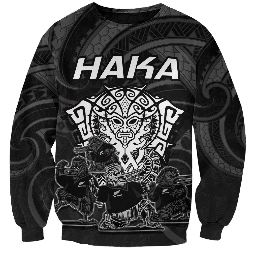Personalised New Zealand Rugby Sweatshirt Aotearoa Ka Mate Haka All Black Mix Ta Moko White Style - Vibe Hoodie Shop