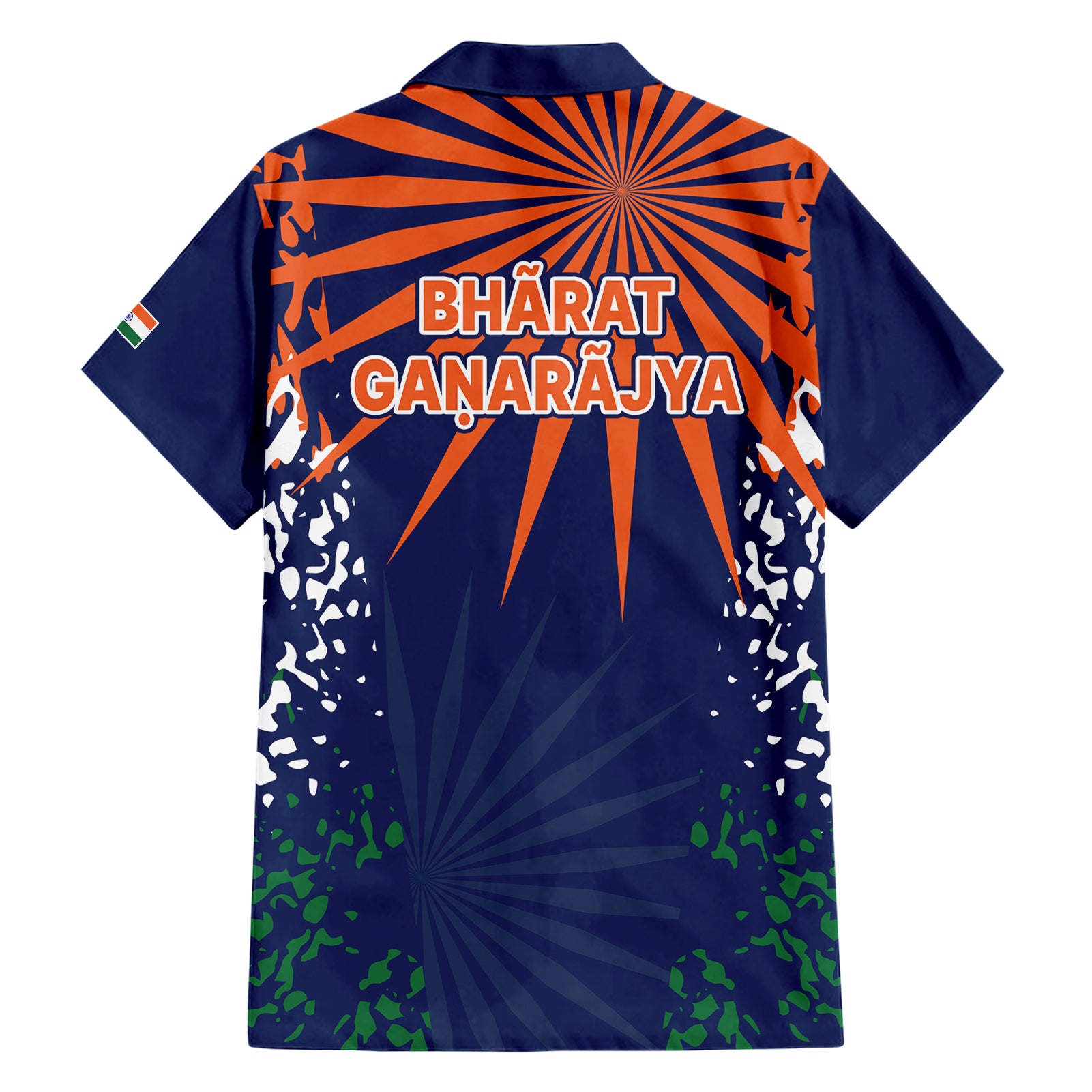 India Cricket 2023 Hawaiian Shirt Bharat Simple Flag Style - Vibe Hoodie Shop