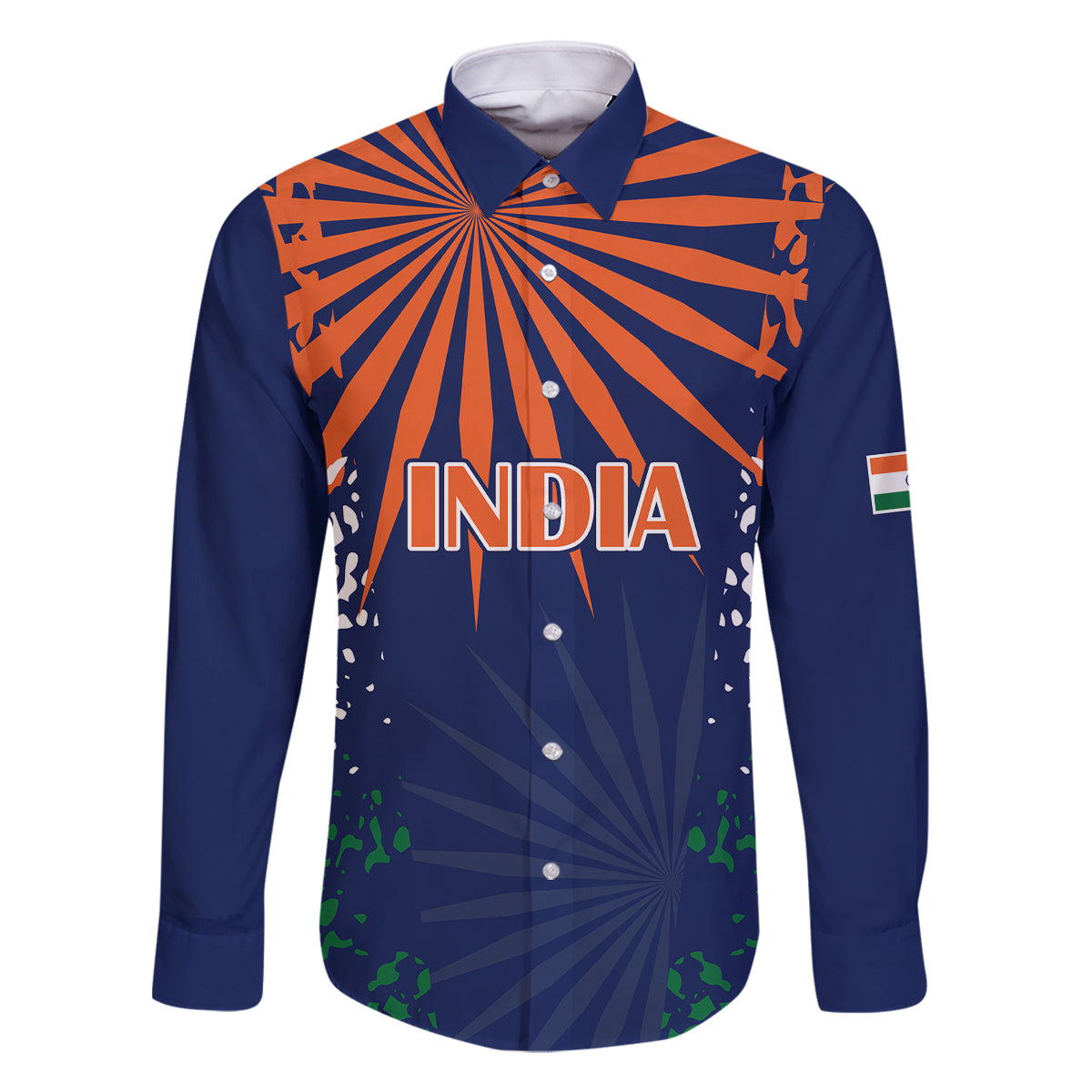 custom-india-cricket-2023-family-matching-long-sleeve-bodycon-dress-and-hawaiian-shirt-bharat-simple-flag-style