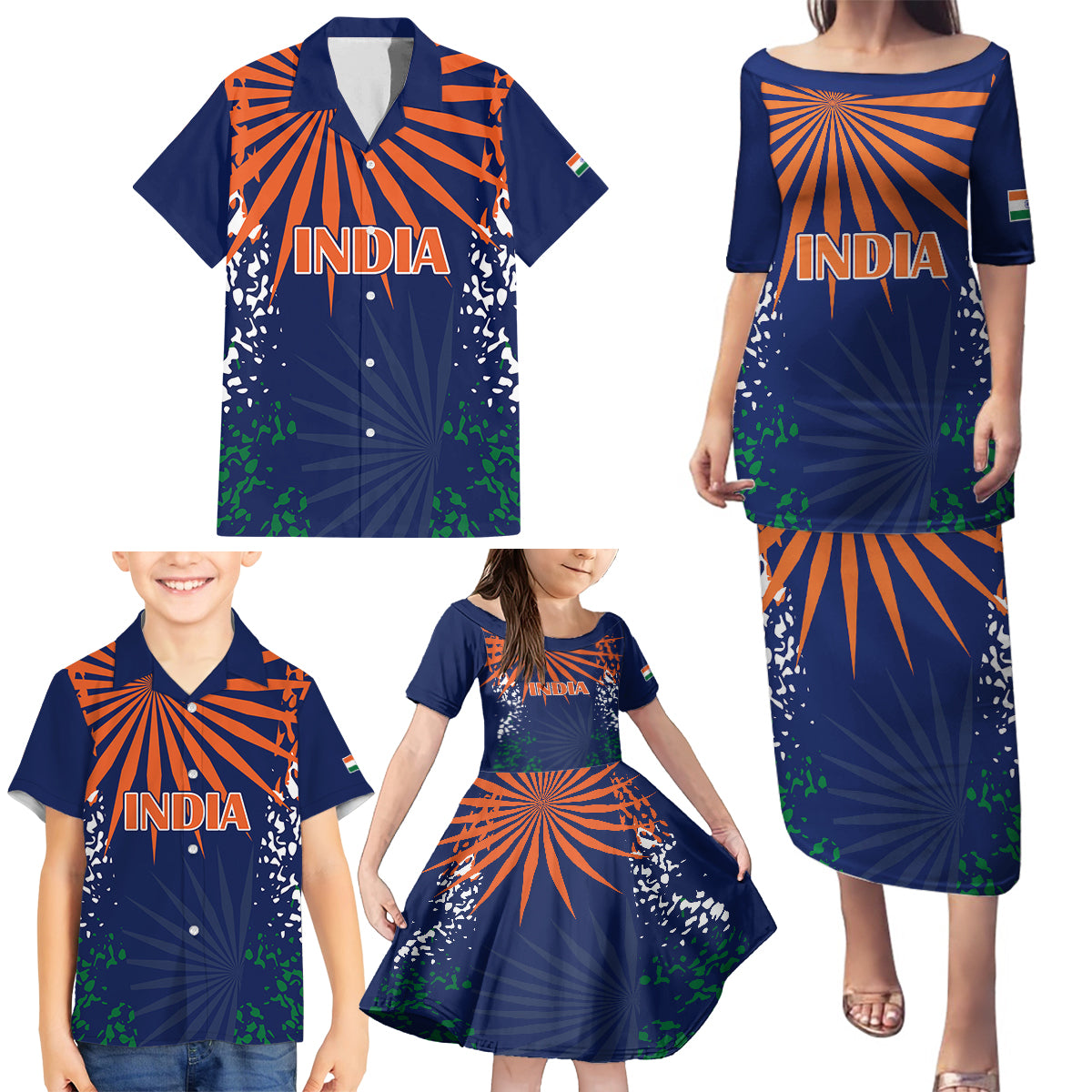 custom-india-cricket-2023-family-matching-puletasi-dress-and-hawaiian-shirt-bharat-simple-flag-style