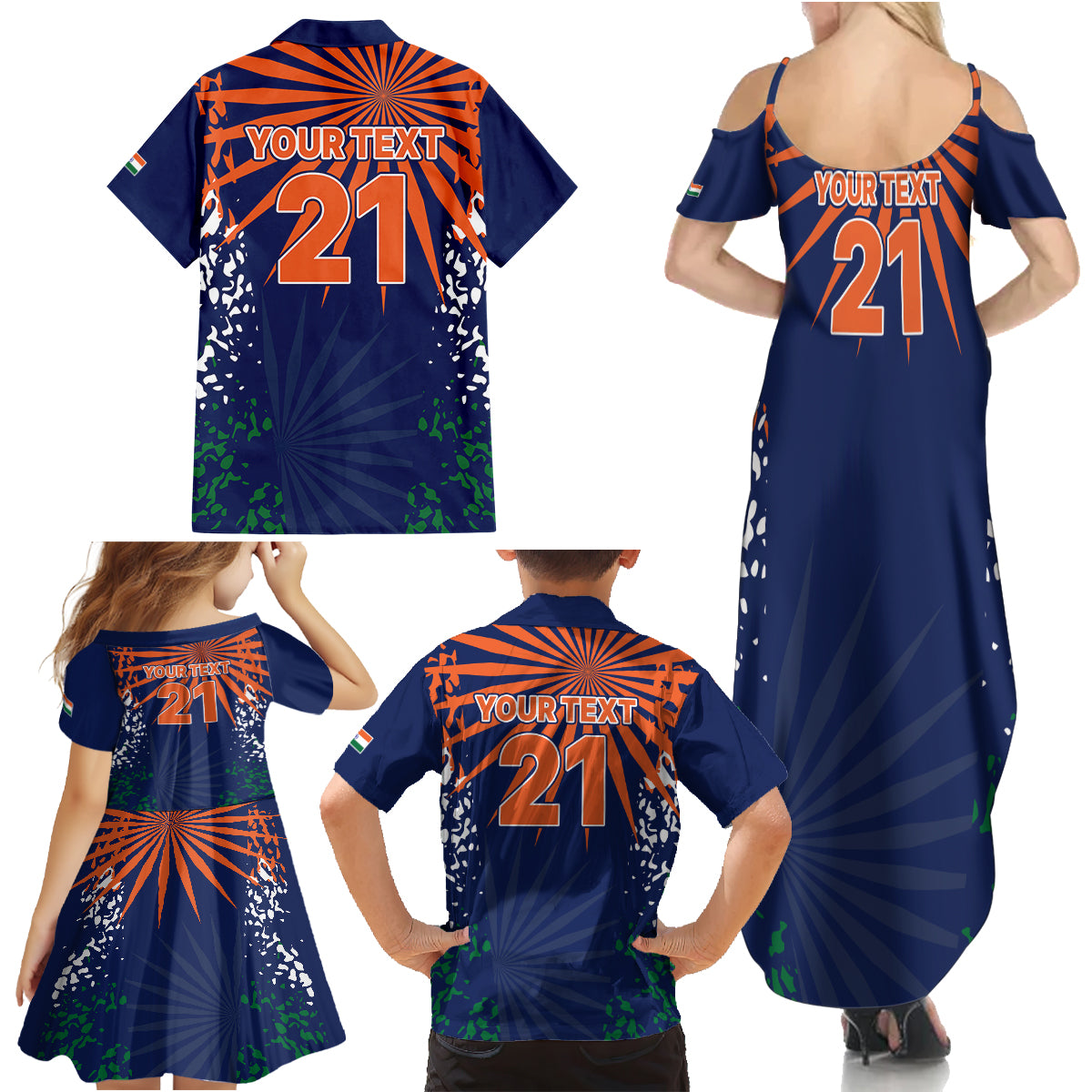 custom-india-cricket-2023-family-matching-summer-maxi-dress-and-hawaiian-shirt-bharat-simple-flag-style