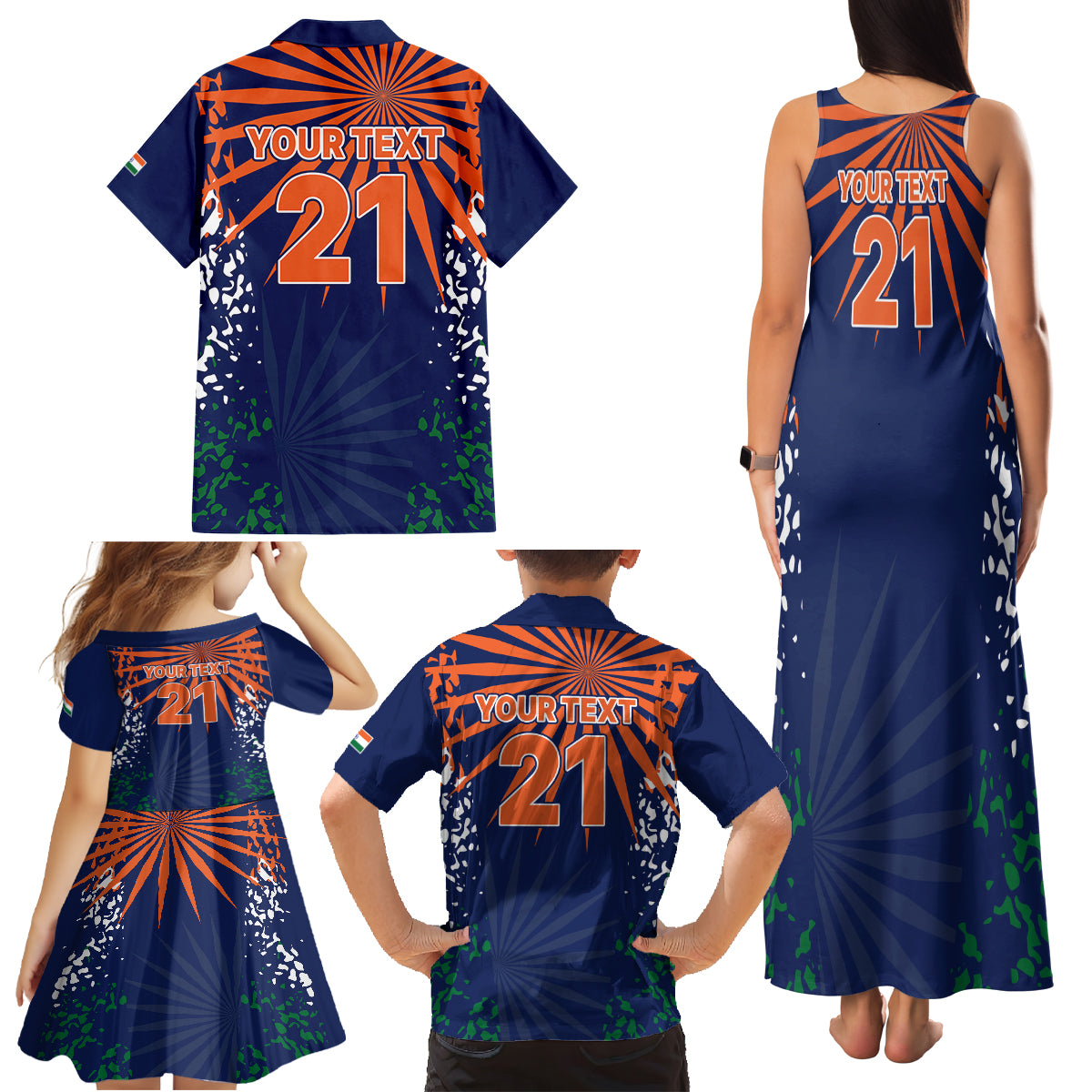 custom-india-cricket-2023-family-matching-tank-maxi-dress-and-hawaiian-shirt-bharat-simple-flag-style