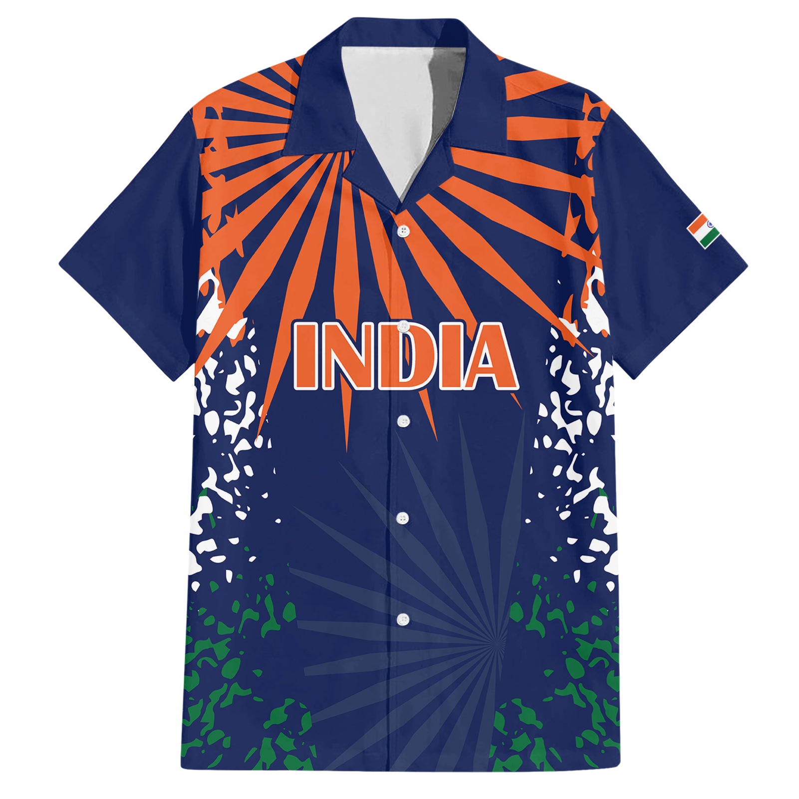 Custom India Cricket 2023 Hawaiian Shirt Bharat Simple Flag Style - Vibe Hoodie Shop