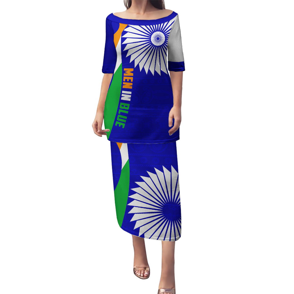 custom-india-cricket-family-matching-puletasi-dress-and-hawaiian-shirt-men-in-blue-world-cup-2023-bharat-flag-style