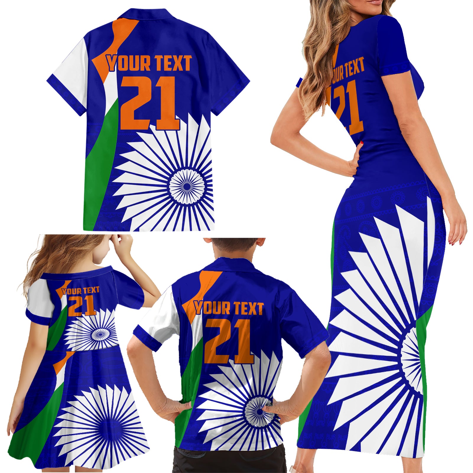 custom-india-cricket-family-matching-short-sleeve-bodycon-dress-and-hawaiian-shirt-men-in-blue-world-cup-2023-bharat-flag-style