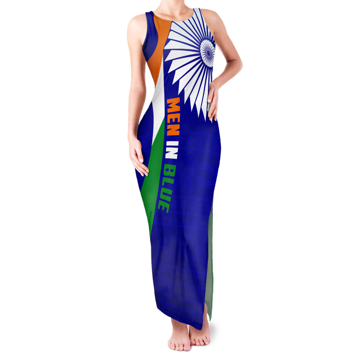 custom-india-cricket-family-matching-tank-maxi-dress-and-hawaiian-shirt-men-in-blue-world-cup-2023-bharat-flag-style