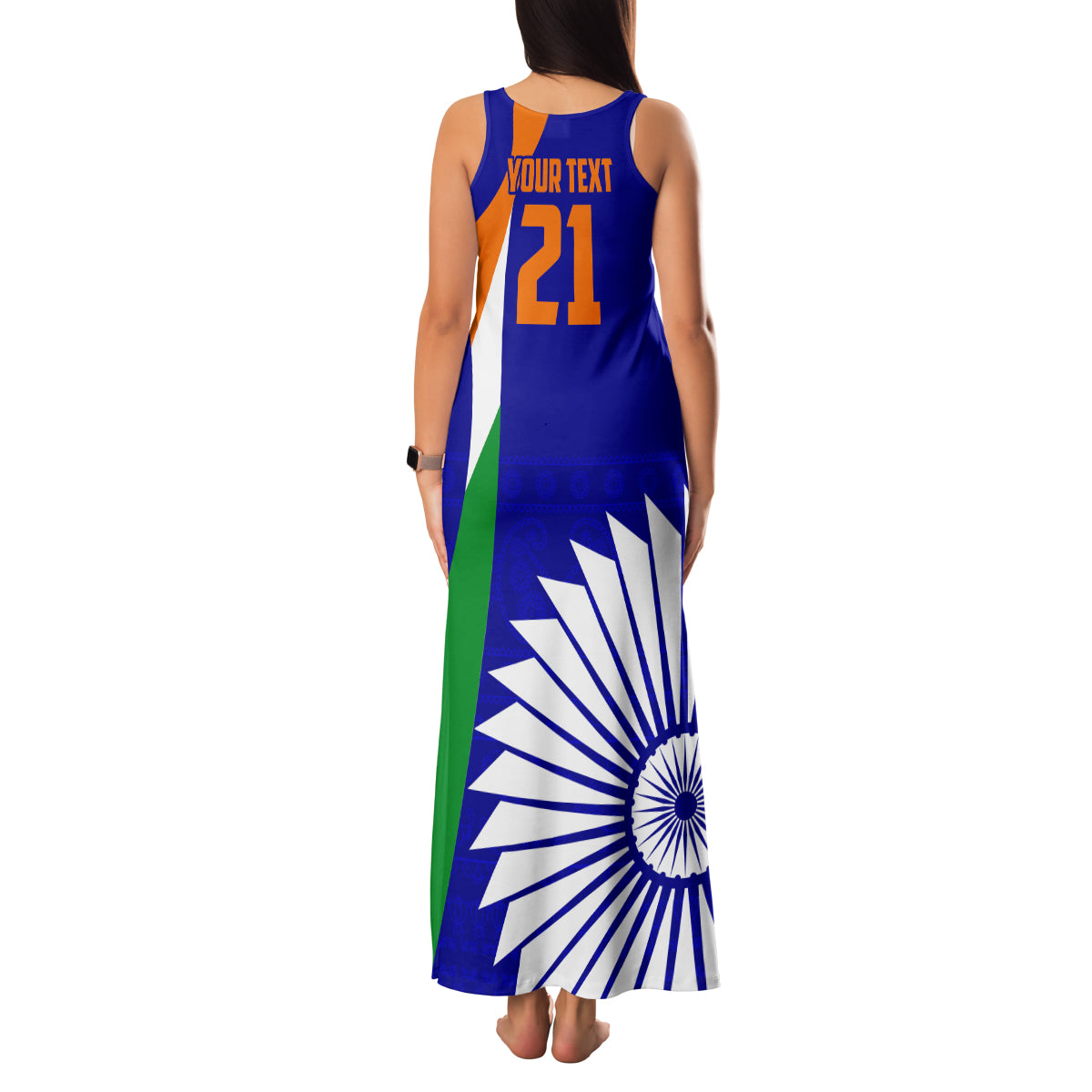 custom-india-cricket-family-matching-tank-maxi-dress-and-hawaiian-shirt-men-in-blue-world-cup-2023-bharat-flag-style
