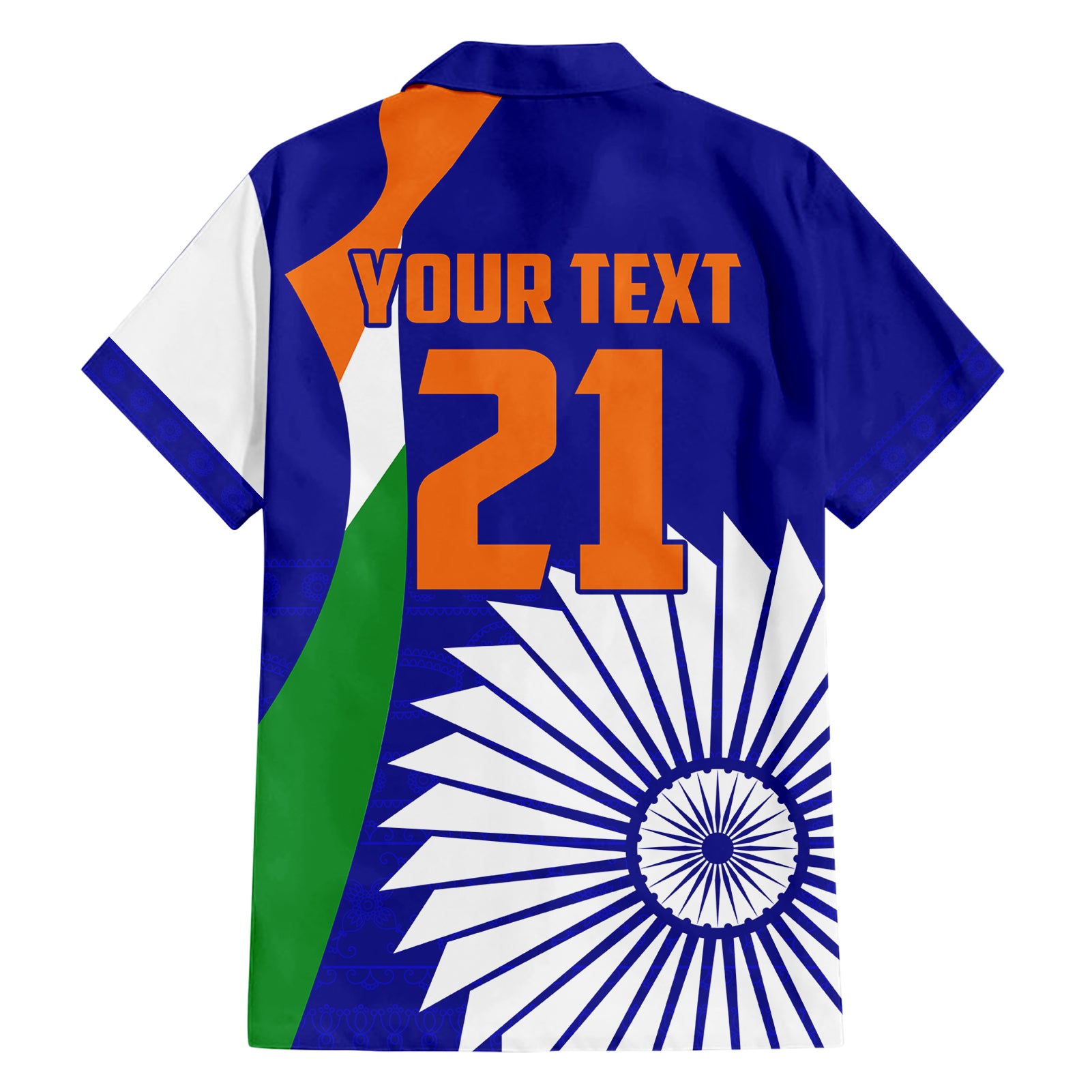 Custom India Cricket Hawaiian Shirt Men in Blue World Cup 2023 Bharat Flag Style - Vibe Hoodie Shop