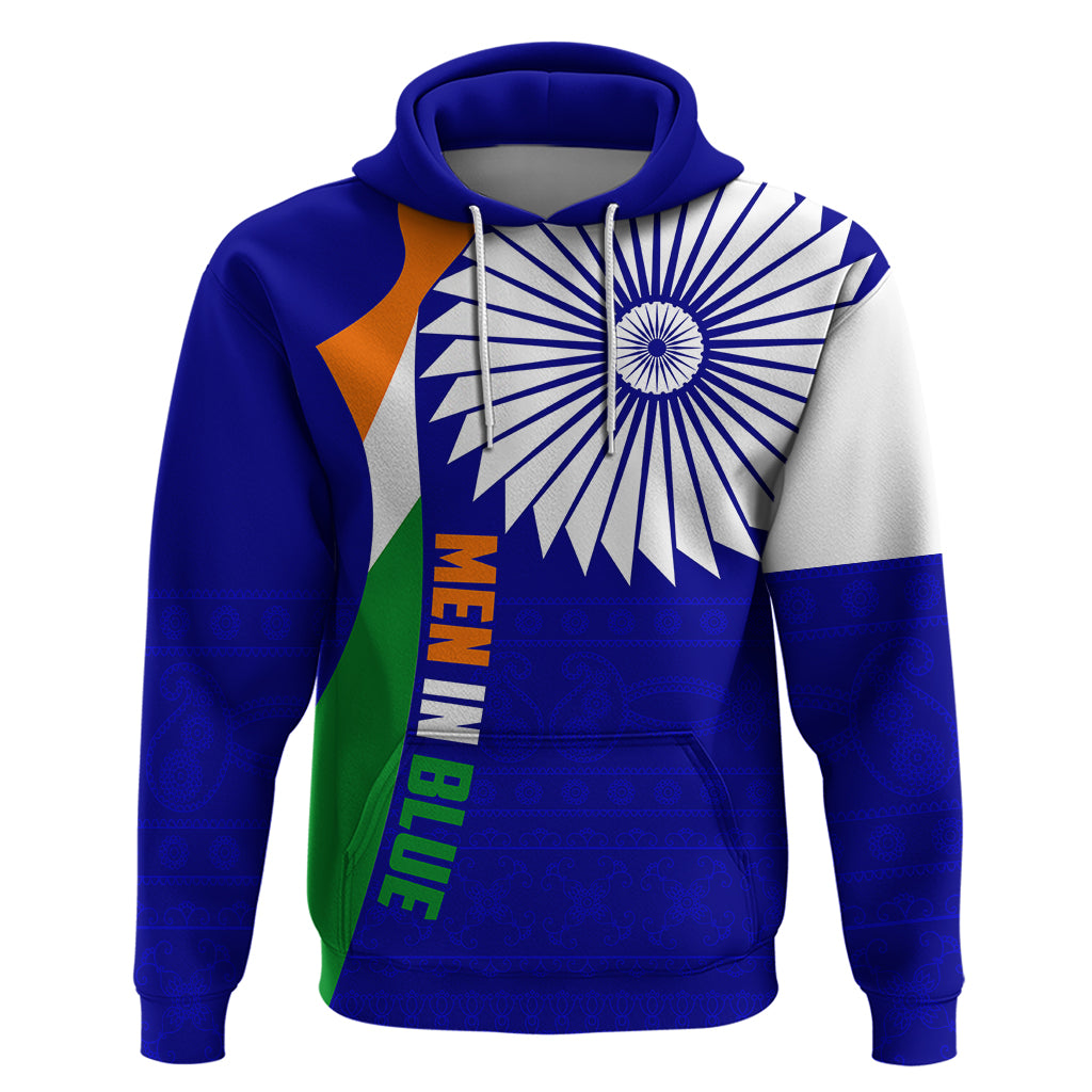 Custom India Cricket Hoodie Men in Blue World Cup 2023 Bharat Flag Style LT9 - Vibe Hoodie Shop