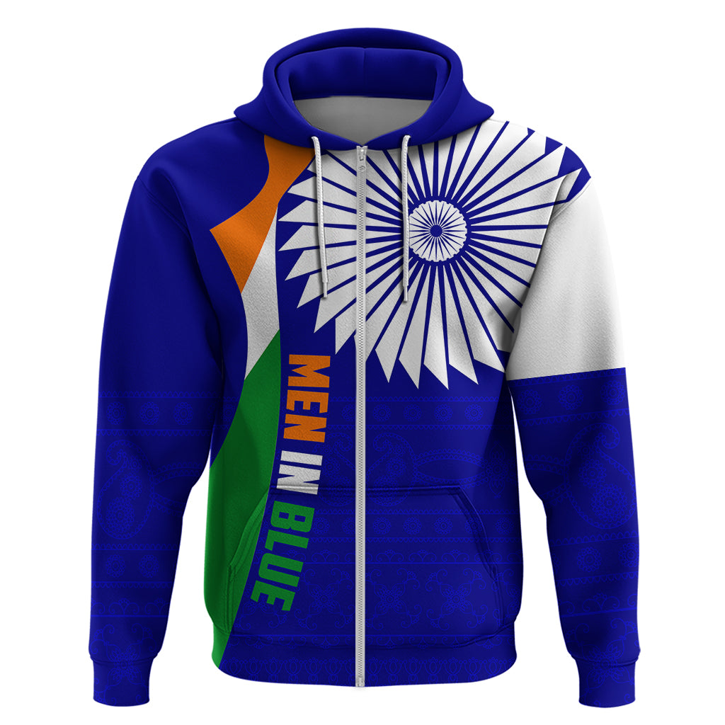 Custom India Cricket Hoodie Men in Blue World Cup 2023 Bharat Flag Style LT9 - Vibe Hoodie Shop