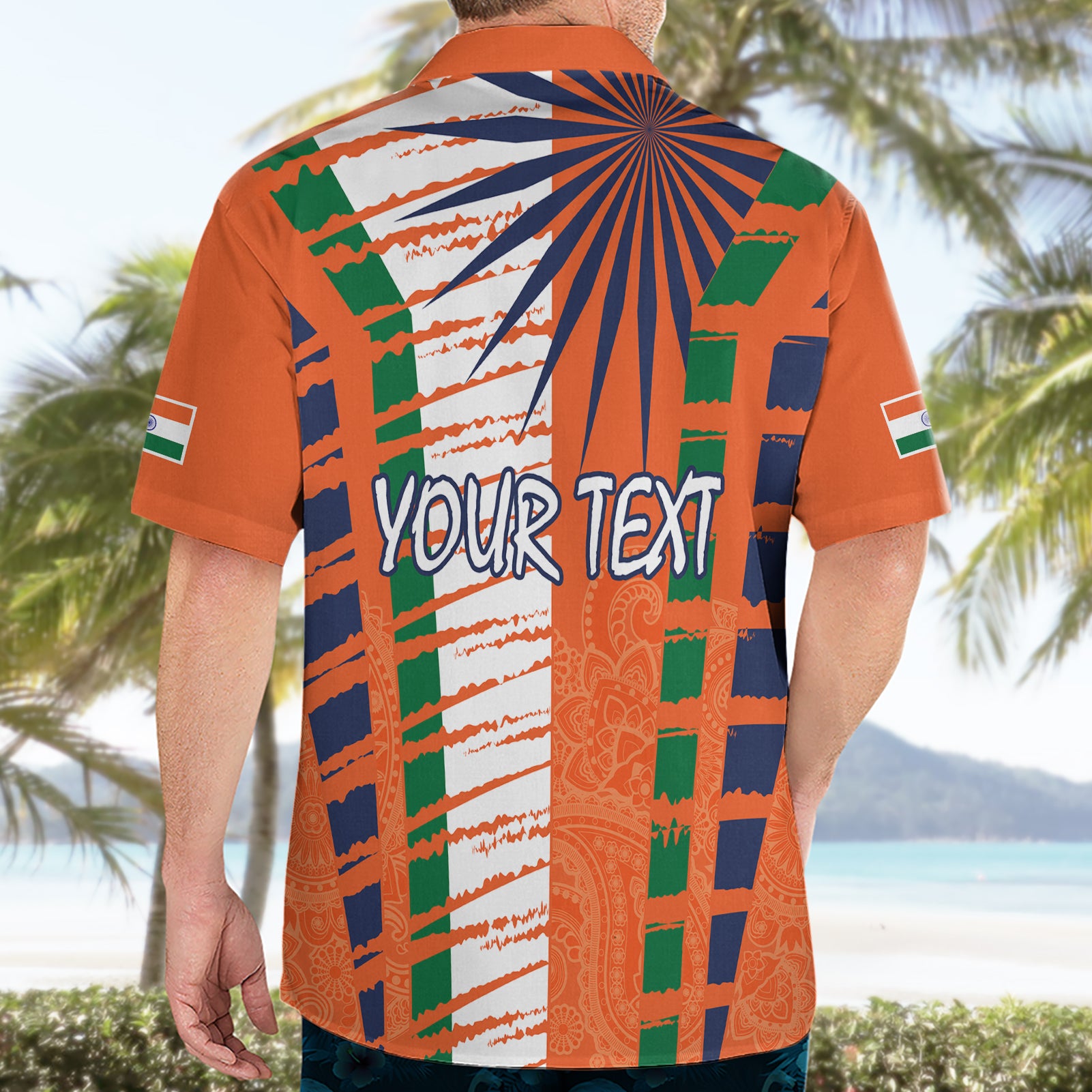 Personalised India Hawaiian Shirt Raising Sun Indian Pattern Mandala Murals - Vibe Hoodie Shop