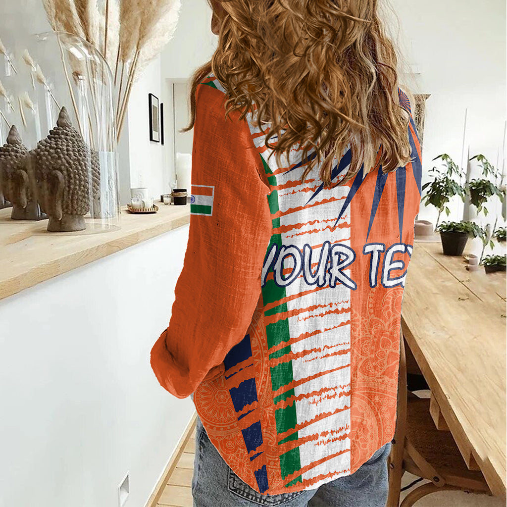 Personalised India Women Casual Shirt Raising Sun Indian Pattern Mandala Murals - Vibe Hoodie Shop