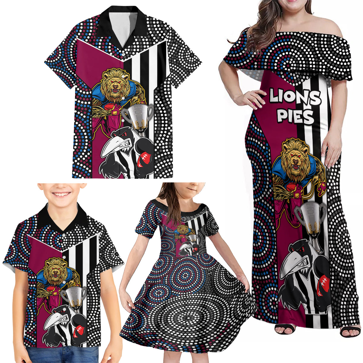 afl-magpies-combine-lions-family-matching-off-shoulder-maxi-dress-and-hawaiian-shirt-together-go-champions-2023